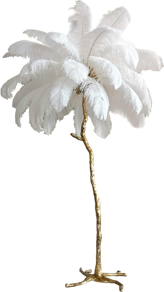  Ostrich Feather BRFL5014 white/antique brass