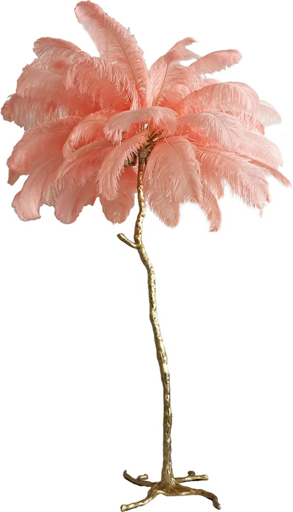  Ostrich Feather BRFL5014 pink/antique brass