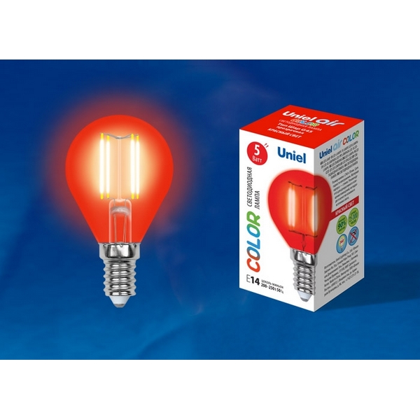    LED-G45-5W/RED/E14 GLA02RD 